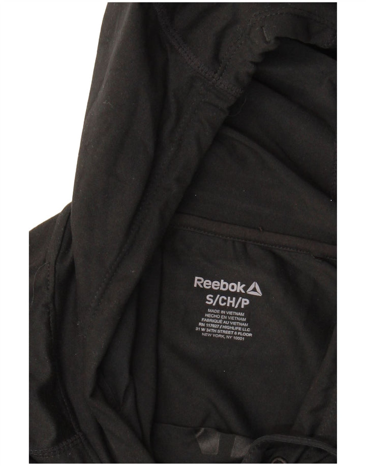 Reebok Dame Oversized Grafisk Hoodie Jumper UK 10 Small Black