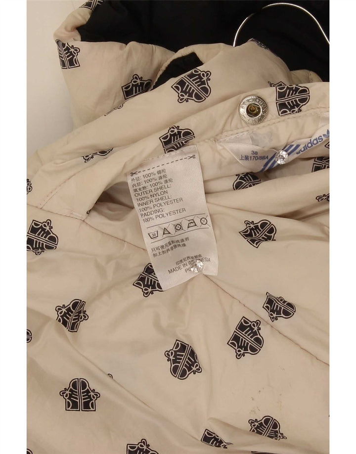 Adidas piger Vendbar grafisk polstret jakke 14-15 år Hvid nylon