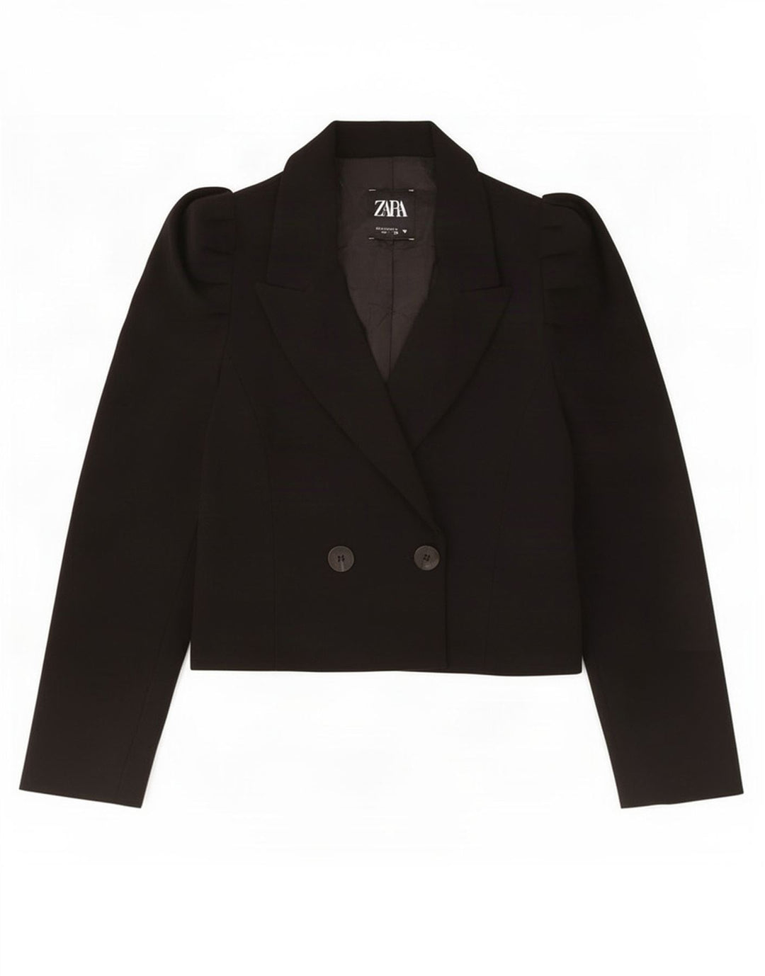 Zara Dame Dobbeltradet Bolero Jacket UK 10 Small Black Polyester