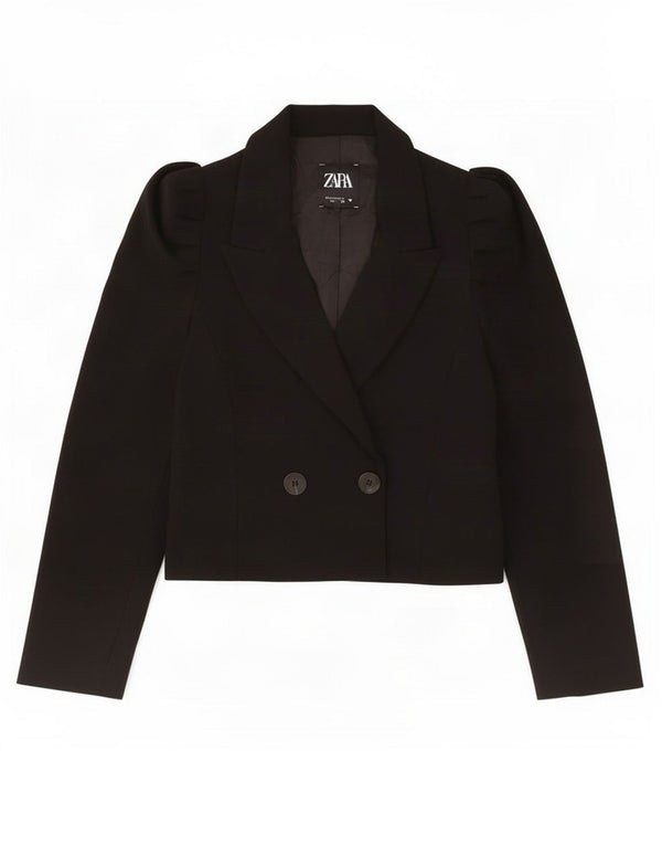 Zara Dame Dobbeltradet Bolero Jacket UK 10 Small Black Polyester