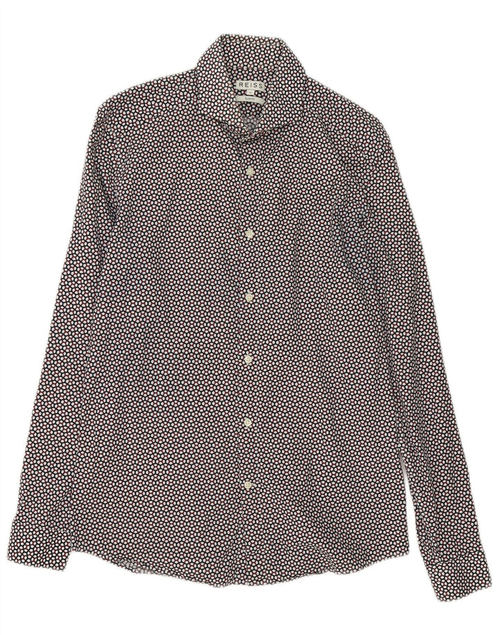 Reiss Herre Slim Fit skjorte Medium Flerfarvet geometrisk bomuld