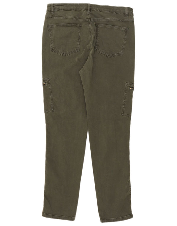MINT VELVET Dame Cargo Slim Jeans UK 14 Large W32 L28 Khaki Bomuld