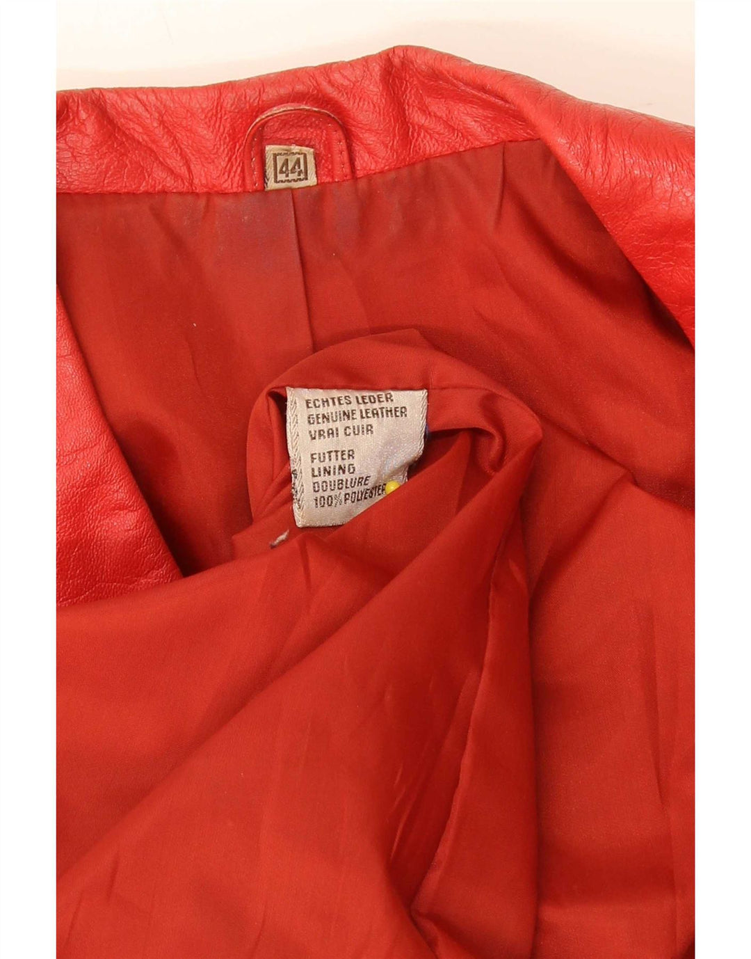 Vintage herre 2 knap læder blazerjakke EU 44 XL Rød