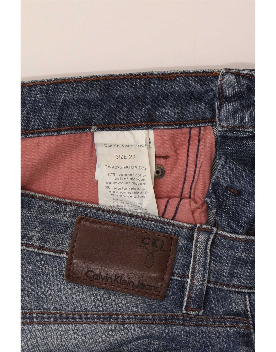 Calvin Klein Dame Slim Jeans W29 L33 Blå Bomuld
