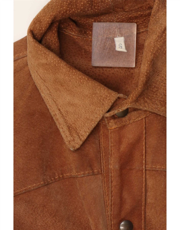 Vintage herre ruskindsskjorte lille brun