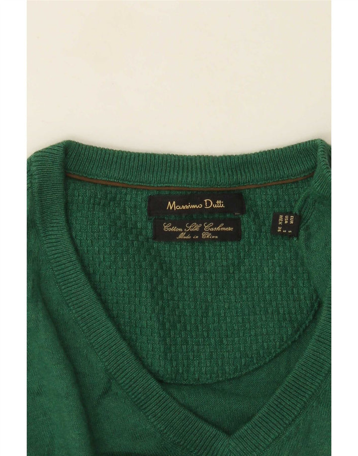 Massimo Dutti Herre V-hals sweater lille grøn bomuld