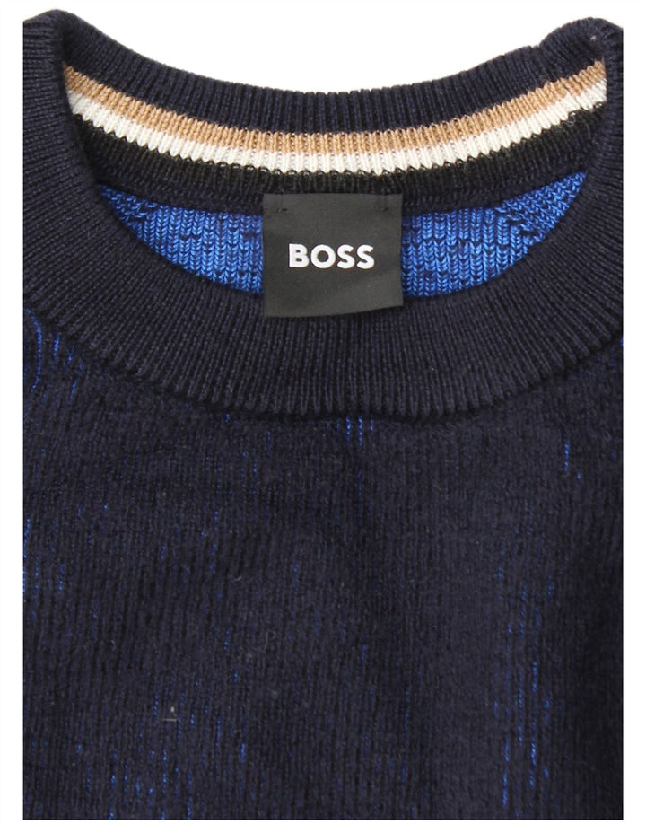 Hugo Boss drenge sweater med rund hals 11-12 år stor marineblå bomuld