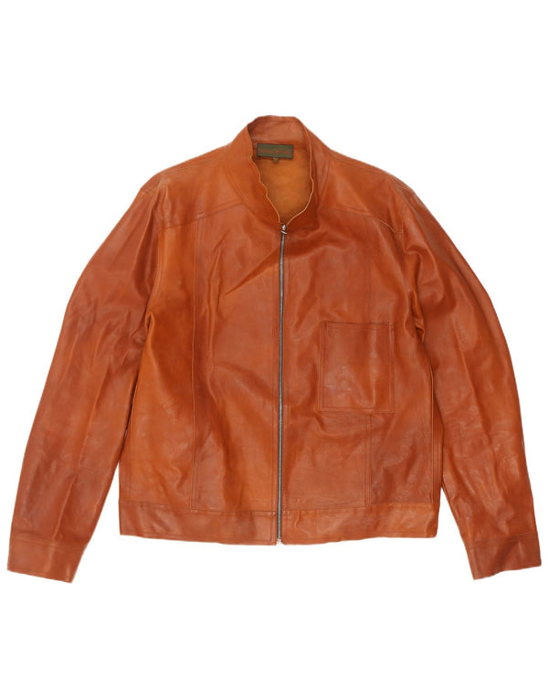 Fabrizio Del Carlo Dame Læderjakke UK 18 XL Brun