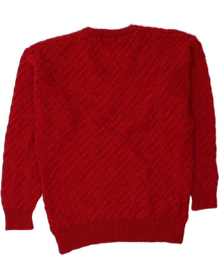 RODRIGO Womens V-Neck Jumper Sweater IT 54 2XL Red Acrylic Vintage Rodrigo and Second-Hand Rodrigo from Messina Hembry 