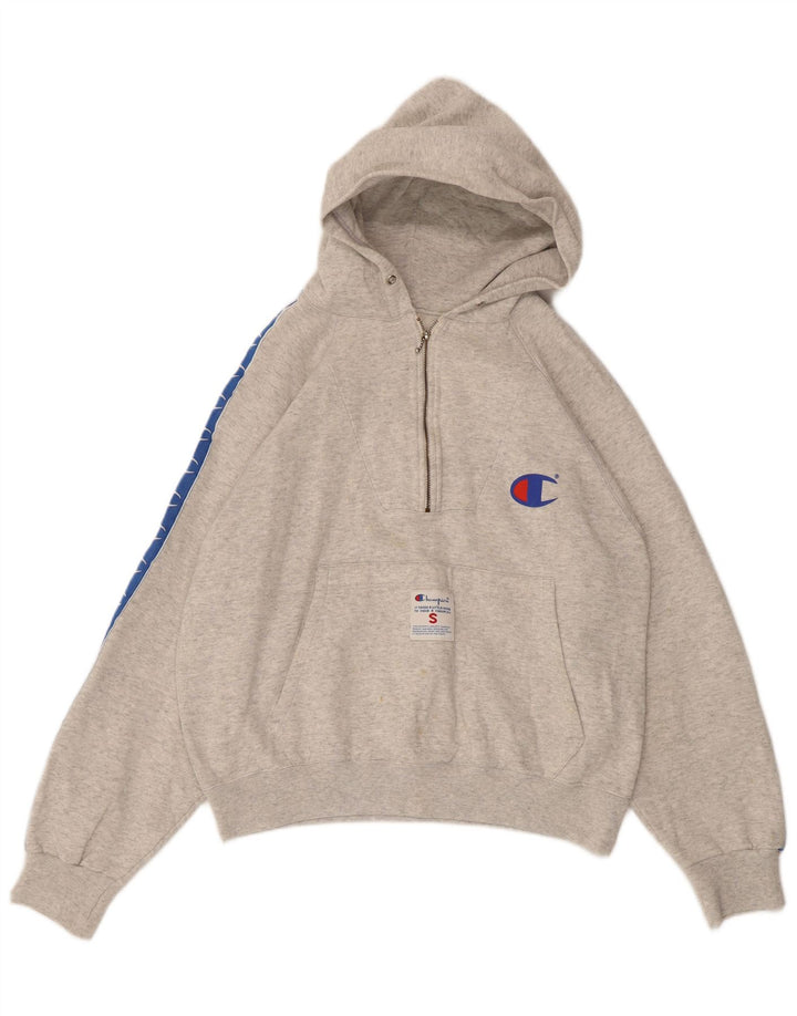 CHAMPION Dame Oversized grafisk hættetrøje trøje UK 10 Small Grey