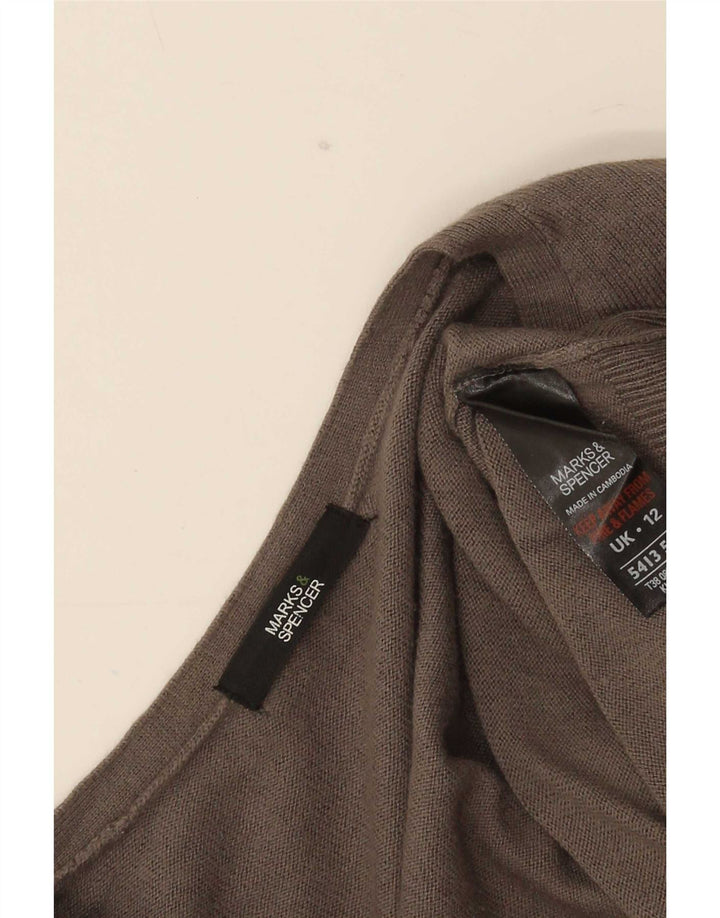 Marks & Spencer Dame Cardigan Sweater UK 12 Medium Grey Viscose