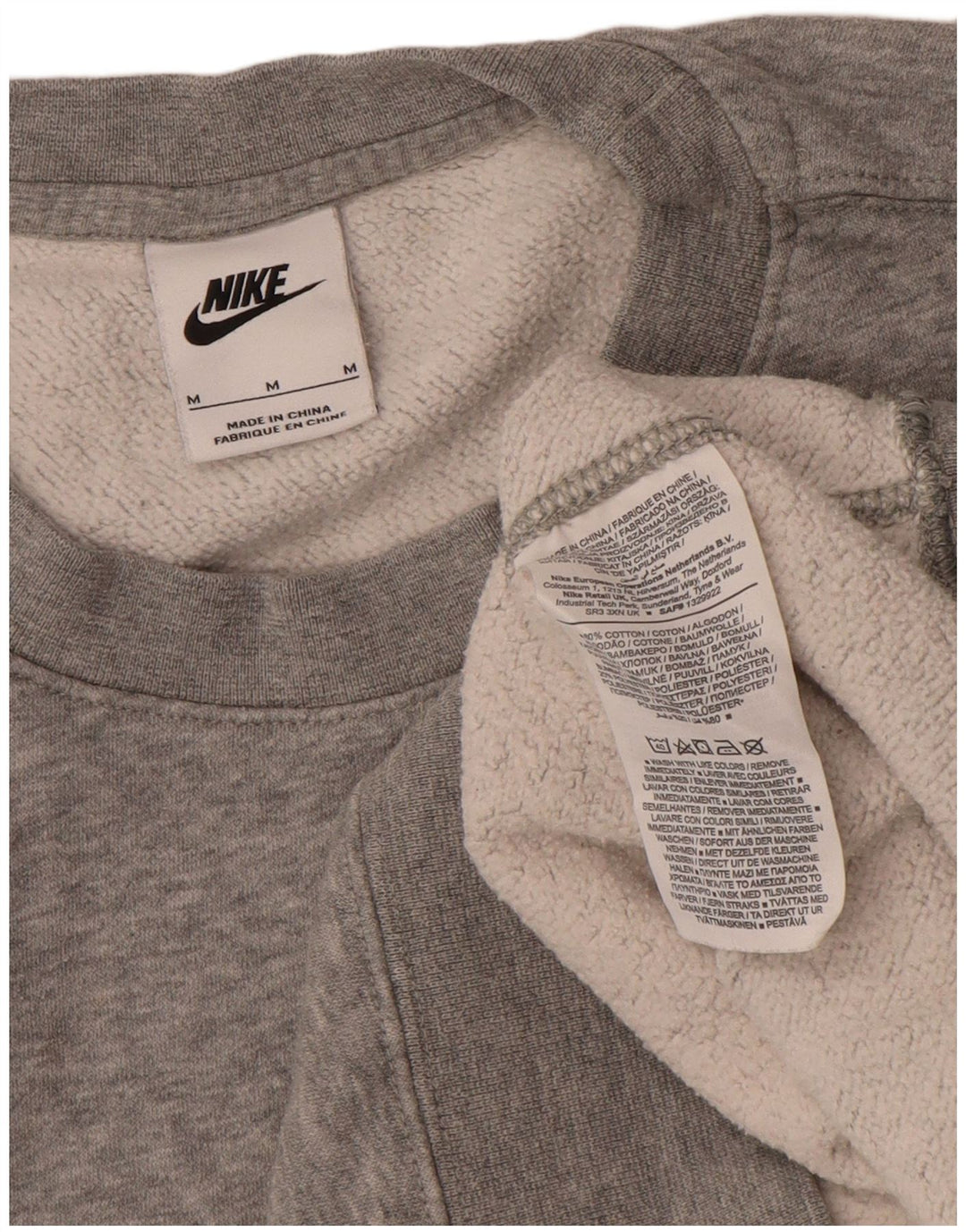 Nike Oversized Sweatshirt Jumper UK 14 Medium Grey Flecked Bomuld