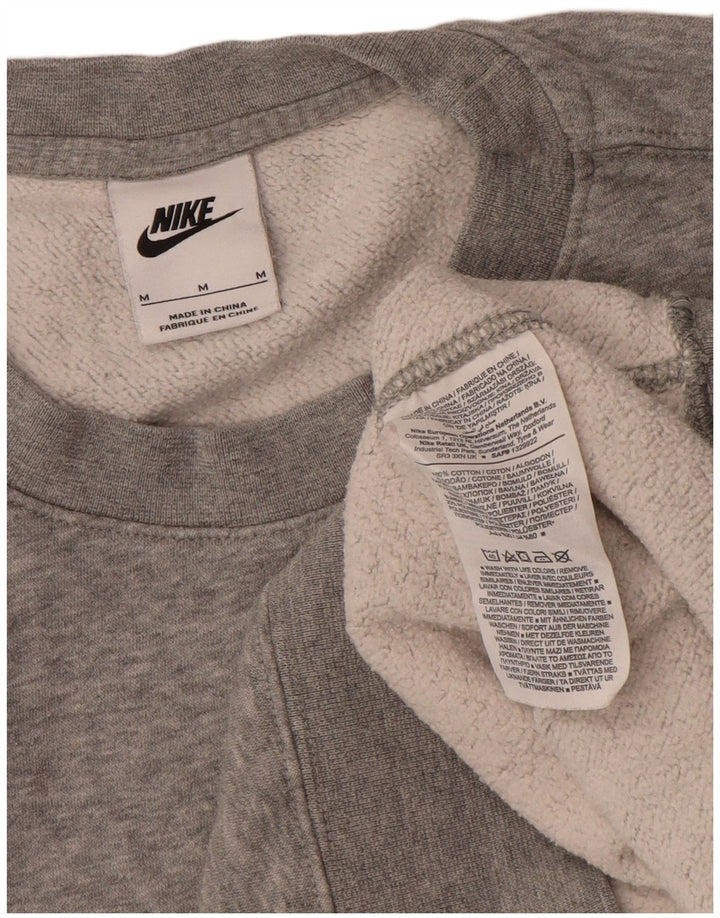 Nike Oversized Sweatshirt Jumper UK 14 Medium Grey Flecked Bomuld