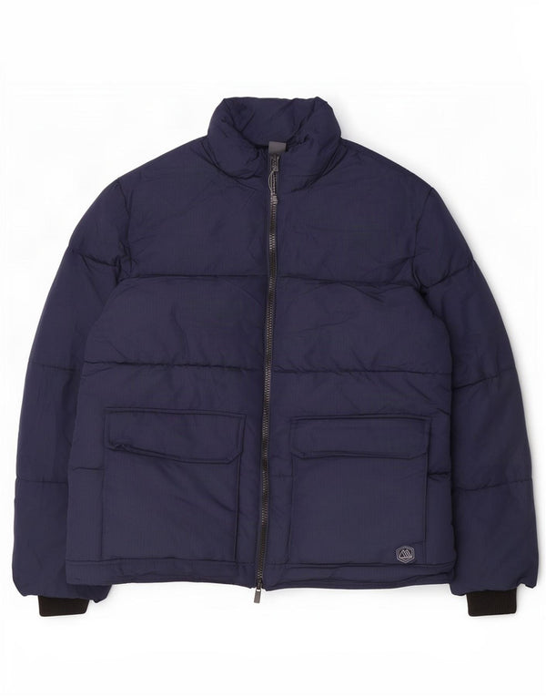 Marks & Spencer Polstret Herrejakke UK 42 XL Navy Blue Polyester