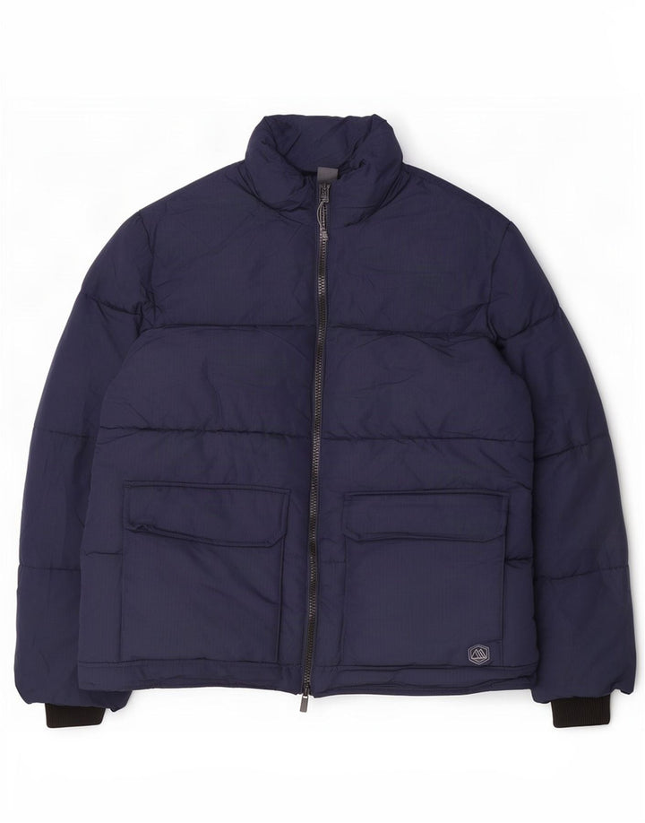Marks & Spencer Polstret Herrejakke UK 42 XL Navy Blue Polyester