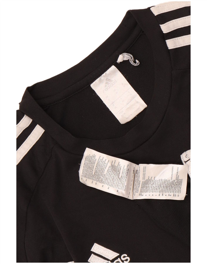 Adidas Dame Climalite T-Shirt Top UK 14 Medium Sort Polyester