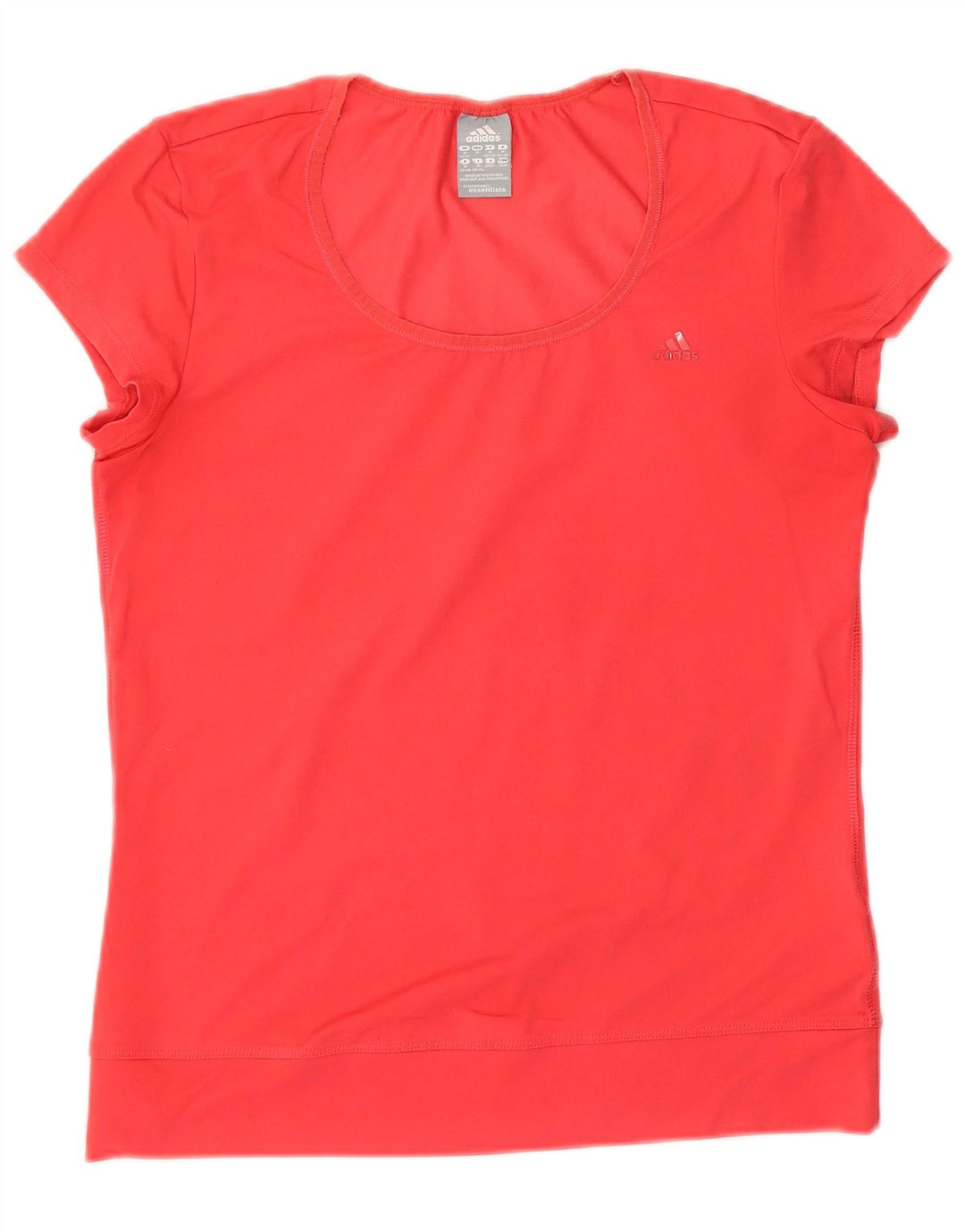 ADIDAS Dame Climalite T-Shirt Top UK 12/14 Medium Rød Polyester