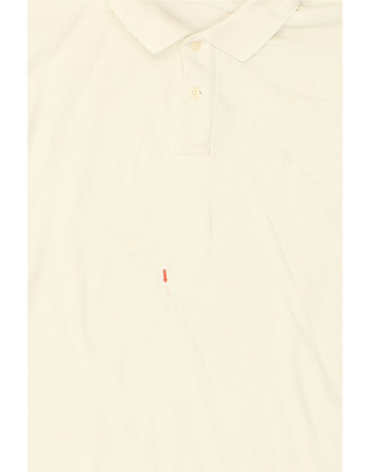 FILA Mens Polo Shirt IT 50 Medium White Cotton | Vintage Fila | Thrift | Second-Hand Fila | Used Clothing | Messina Hembry 