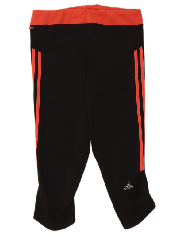 Adidas Womens Climalite Capri Leggings UK 14 Medium Black Colourblock