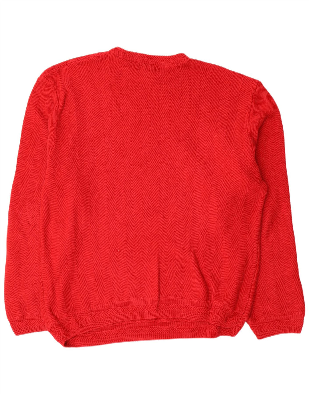 Chaps Herre Crew Neck Jumper Sweater 2XL Rød sildebensbomuld