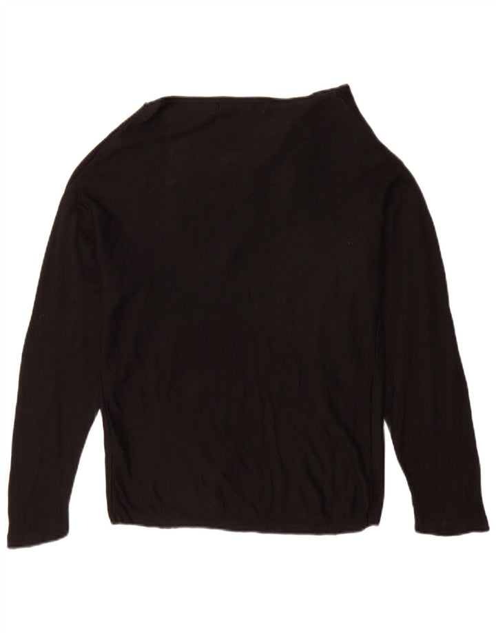 Zara Dame Top Langærmet UK 14 Medium Sort Viscose