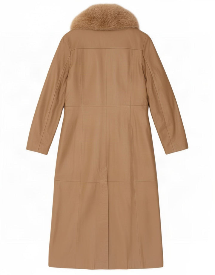 Planet Dame Læderfrakke IT 46 Large Beige
