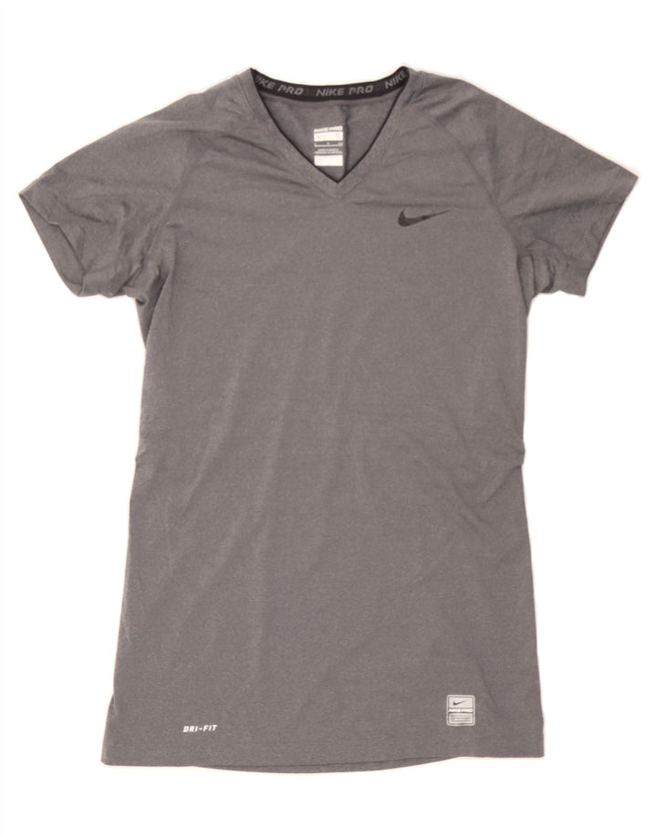 NIKE Womens Dri Fit T-Shirt Top UK 10 Small Grey Polyester Vintage Nike and Second-Hand Nike from Messina Hembry 