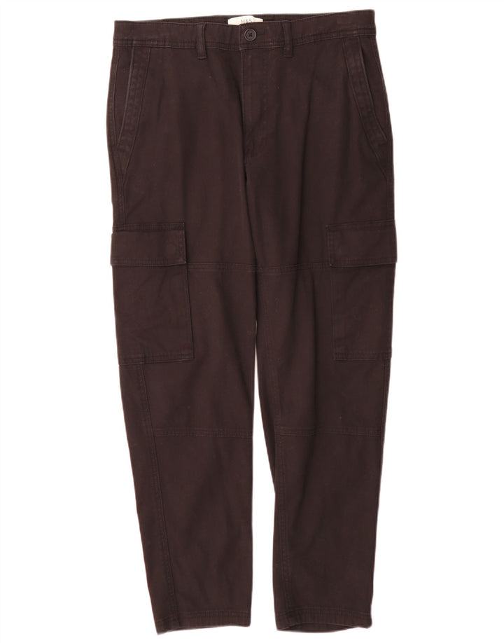 Marks & Spencer Herre Cargo Bukser W30 L290 Sort Bomuld