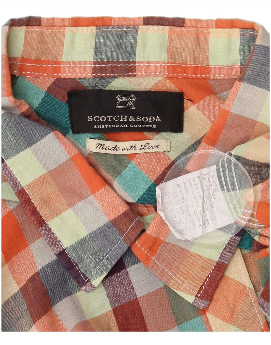 Scotch & Soda herreskjorte 2XL flerfarvet ternet bomuld
