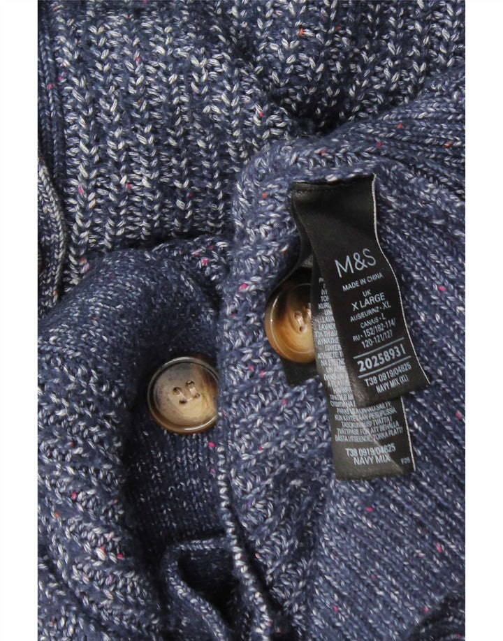 Marks & Spencer Dame oversized cardigan sweater UK 18 XL Blå Flecked