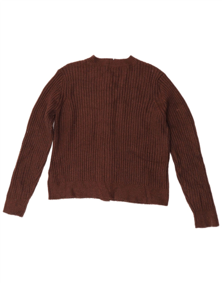 Marks & Spencer Dame Cardigan Sweater UK 14 Medium Brun Polyester