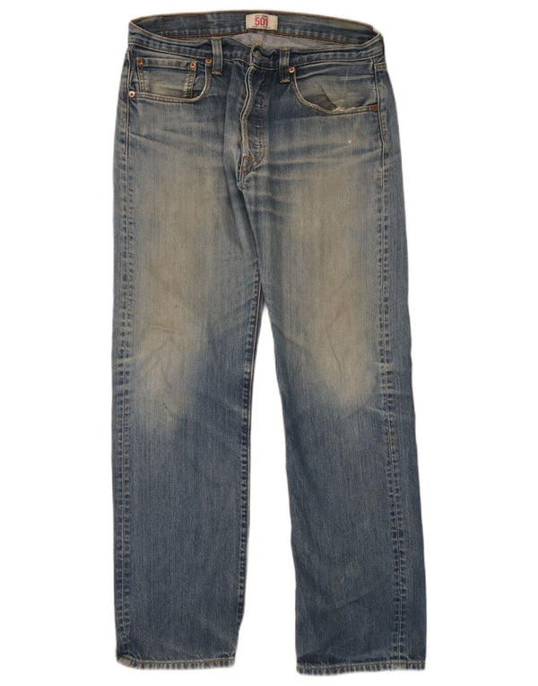 Levi's Mens 501 Straight Jeans W32 L32 Blue Cotton