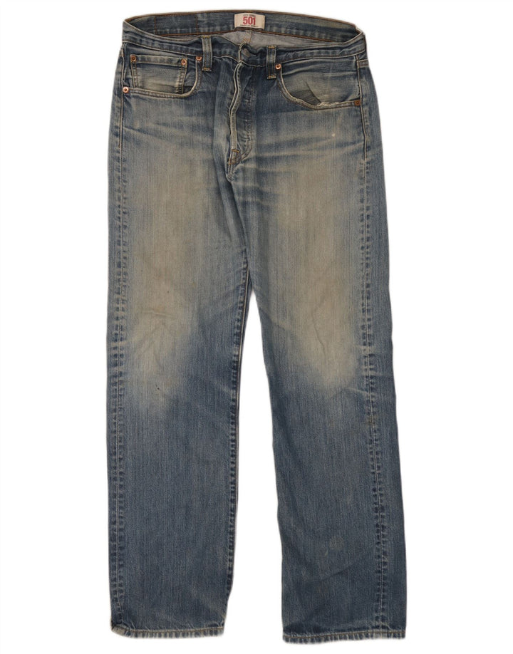 Levi's Herre 501 lige jeans W32 L32 blå bomuld
