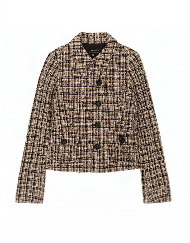 Zara Dame 5 Button Blazer Jacket UK 12 Medium Flerfarvet Ternet