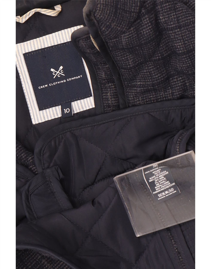 Besætningstøj Dame Quilted Gilet UK 10 Small Navy Blue Check Polyester