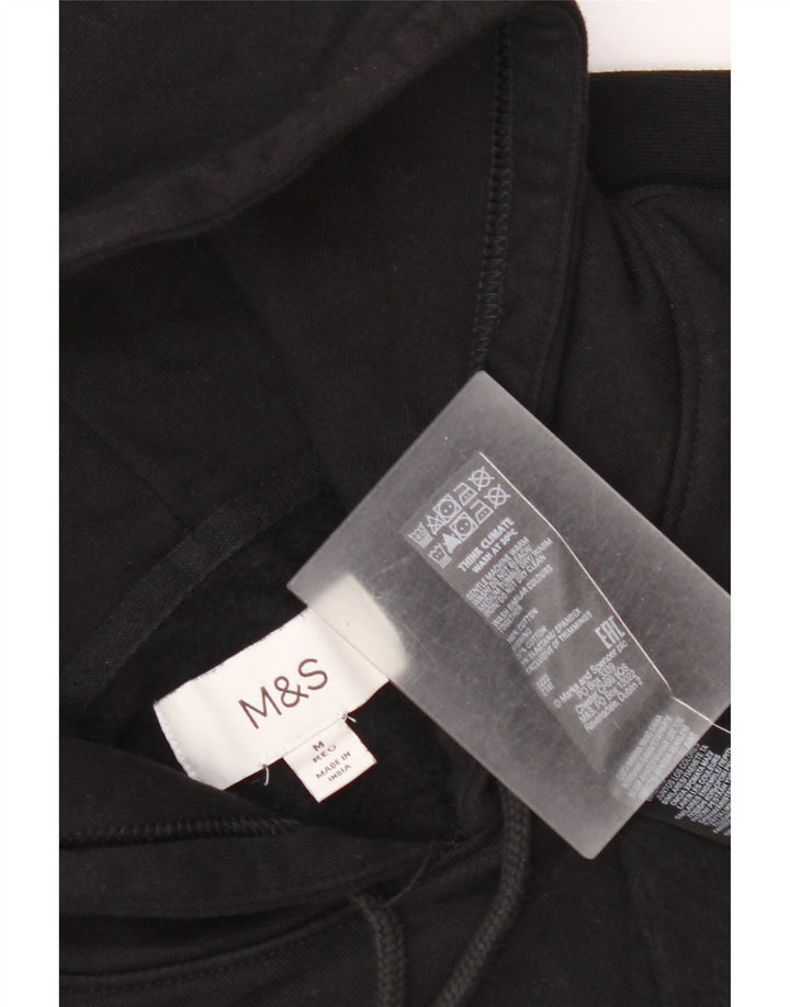 Marks & Spencer Herre hættetrøje Jumper Medium Sort Bomuld