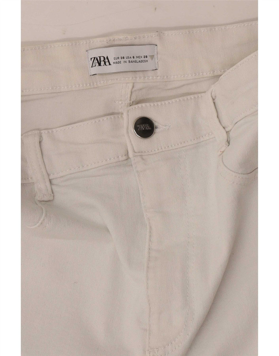 Zara Dame Jegging Jeans EU 38 Small W28 L28 Hvid