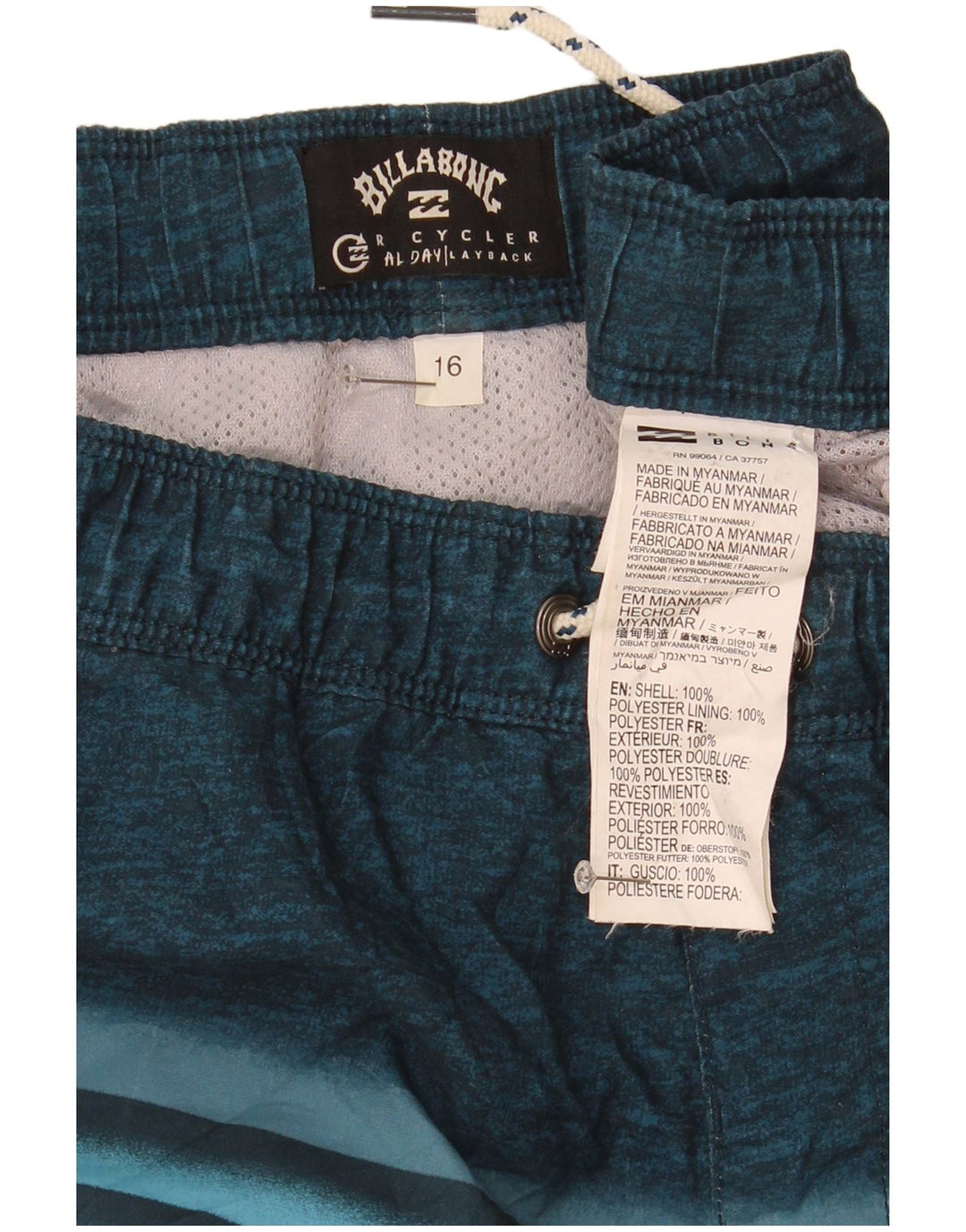 Billabong Boys svømmeshorts 15-16 år marineblå stribet polyester