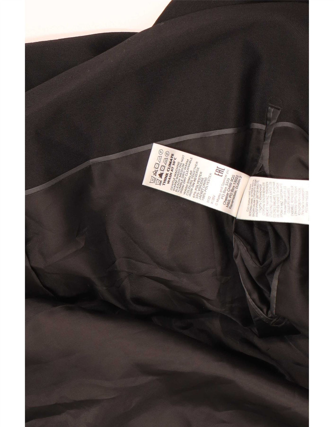 Marks & Spencer Herre 2-knaps blazerjakke UK 46 XL Sort Polyester