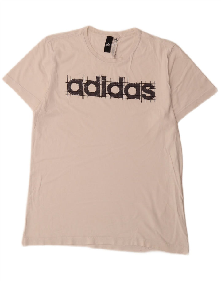 Adidas Grafisk T-shirt top til mænd Medium hvid bomuld