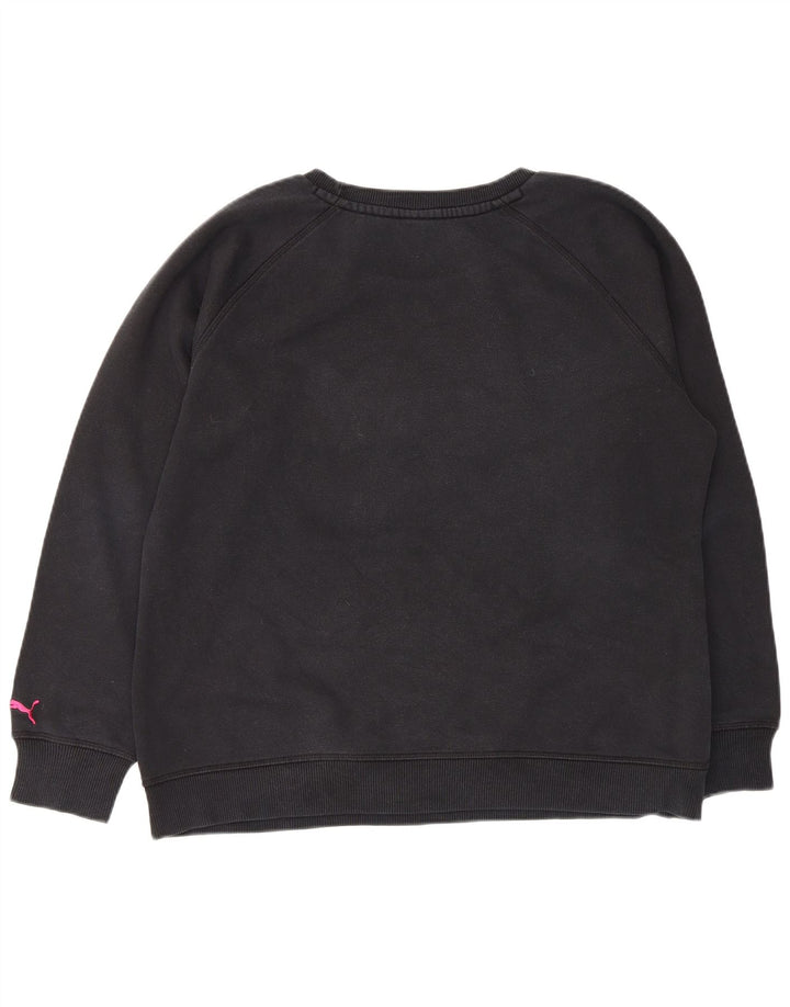 Puma Graphic Sweatshirt Jumper UK 16 Stor sort bomuld