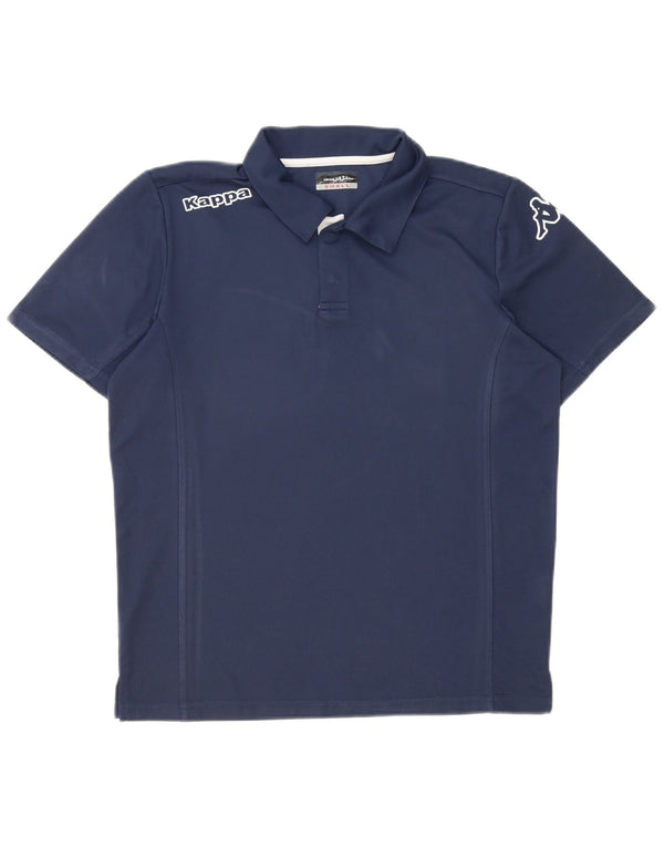Kappa Mens Graphic Polo Shirt Small Navy Blue Polyester