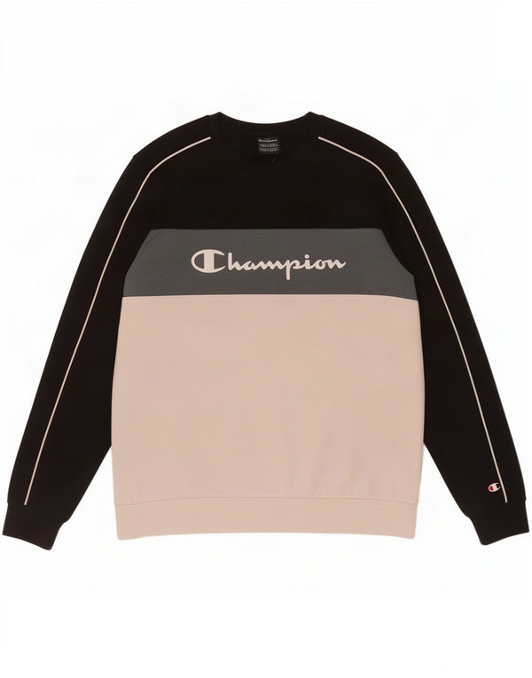 Champion Boys Grafisk Sweatshirt Jumper 15-16 år 2XL Sort Colourblock
