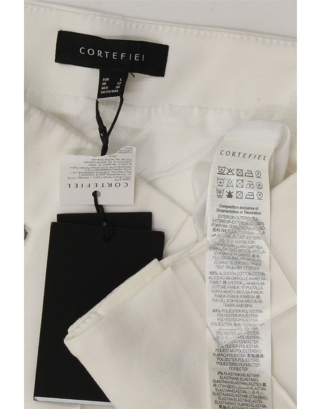 Cortefiel Womens Pencil Skirt UK 12 Medium W34 White Bomuld