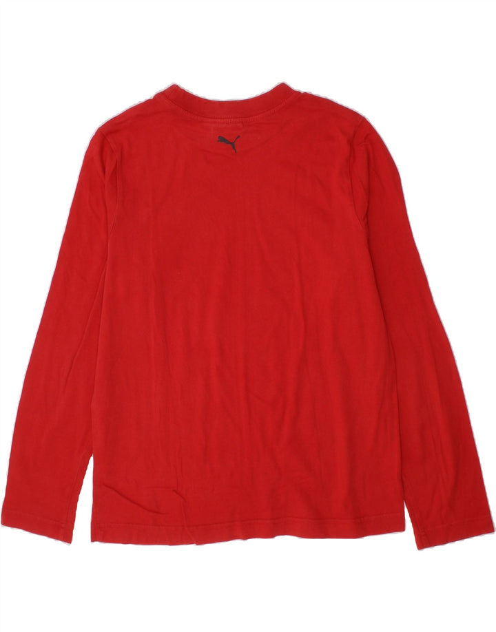 PUMA Boys Graphic Top Long Sleeve 11-12 Years Red Vintage Puma and Second-Hand Puma from Messina Hembry 