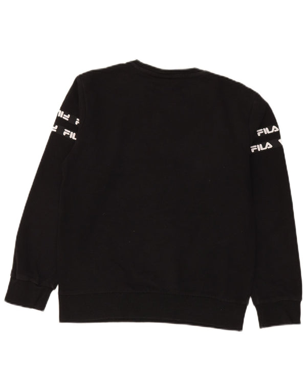 Fila Boys Graphic Sweatshirt Jumper 11-12 år Sort Bomuld