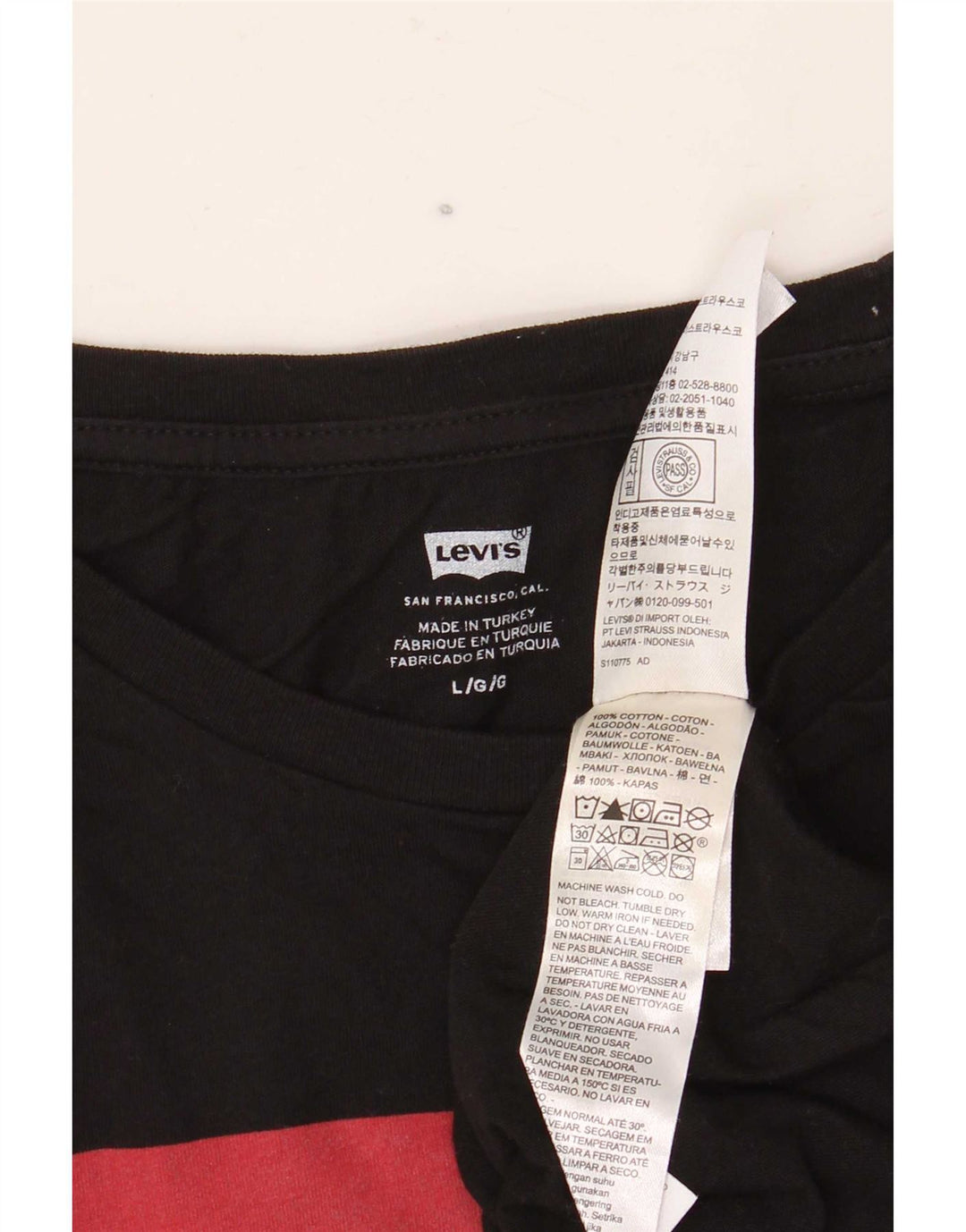 Levi's Herre grafisk top langærmet stor sort bomuld