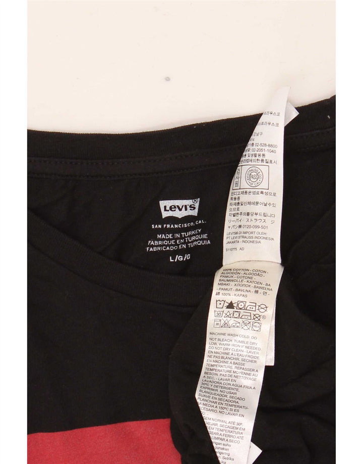 Levi's Herre grafisk top langærmet stor sort bomuld