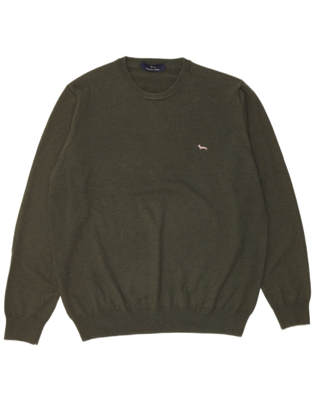 Harmont & Blaine Herre sweater med rund hals XL grøn uld