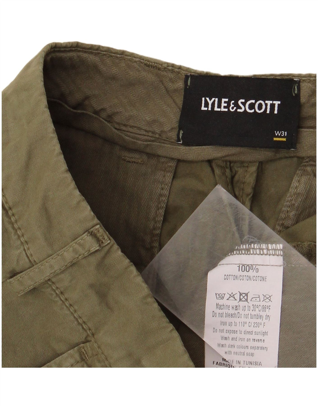 Lyle & Scott Herre Chino Shorts W31 Medium Khaki Bomuld